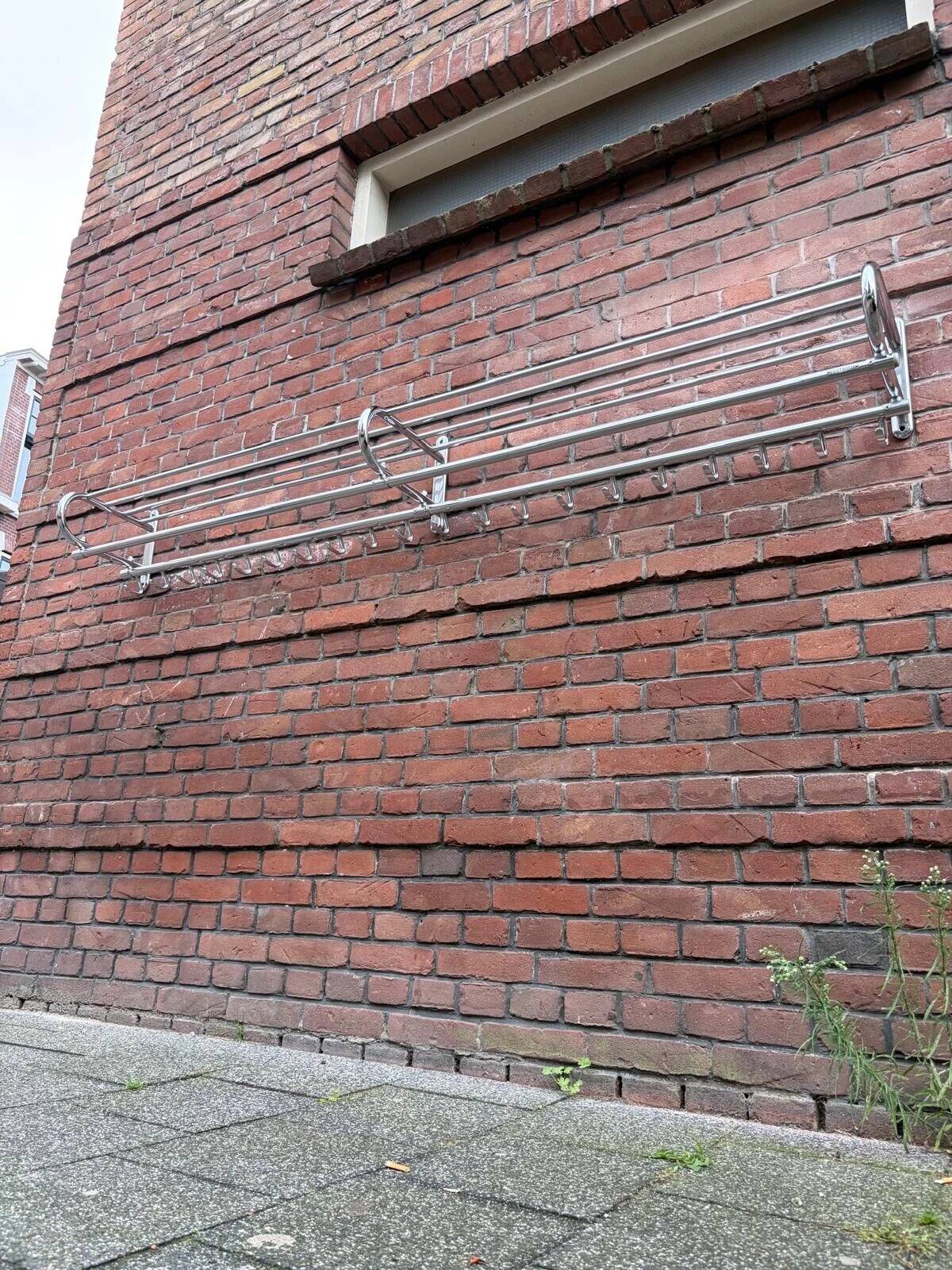 Chrome coat rack Bauhaus style, Oostwoud, Dutch design 1930s