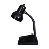 Black flexible desk lamp with built-in flashheld