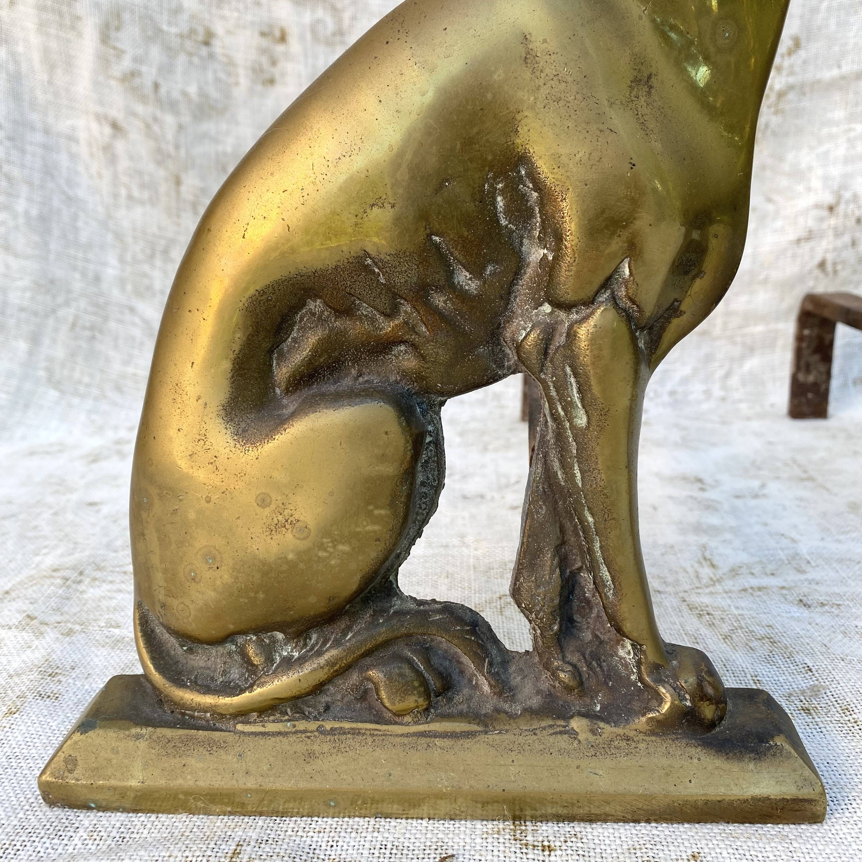 Pair of brass dog andirons