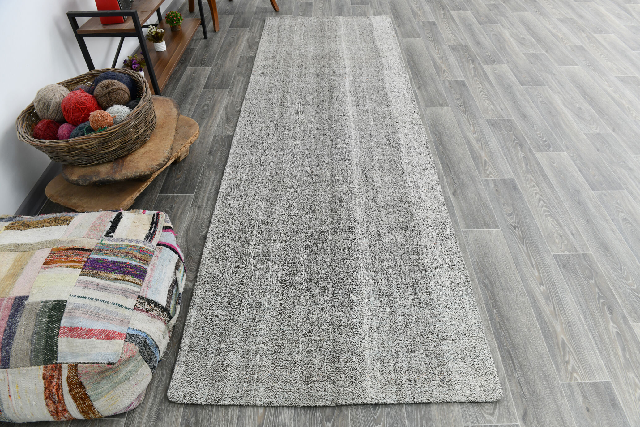 Modern oushak runner rug 103x316cm