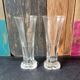 Pair of old pastis glasses with art deco dosage mark