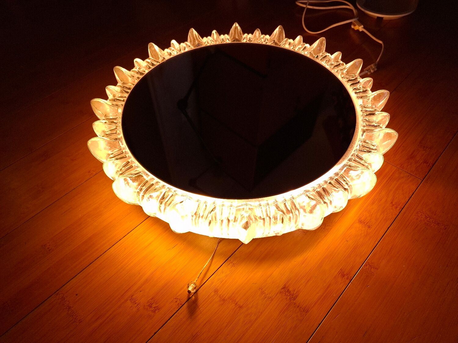 1970s mirror with glass frame