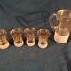 Carafe pitcher and crystal glass doree gilding old vintage gilding