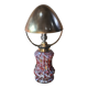 mushroom lamp 1910 superb multicolored glass base, adjustable brass lampshade, 39x19