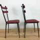 Pair of 50s metal and faux-leather chairs