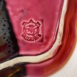 Vintage pink and gray empty pocket plate Vallauris