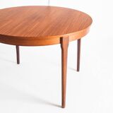 Vintage Scandinavian style table with central extension. Teak wood. France, 1960s
