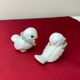 Pair of miniature white birds in ancient ceramics