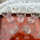 Set of five cut crystal wine glasses