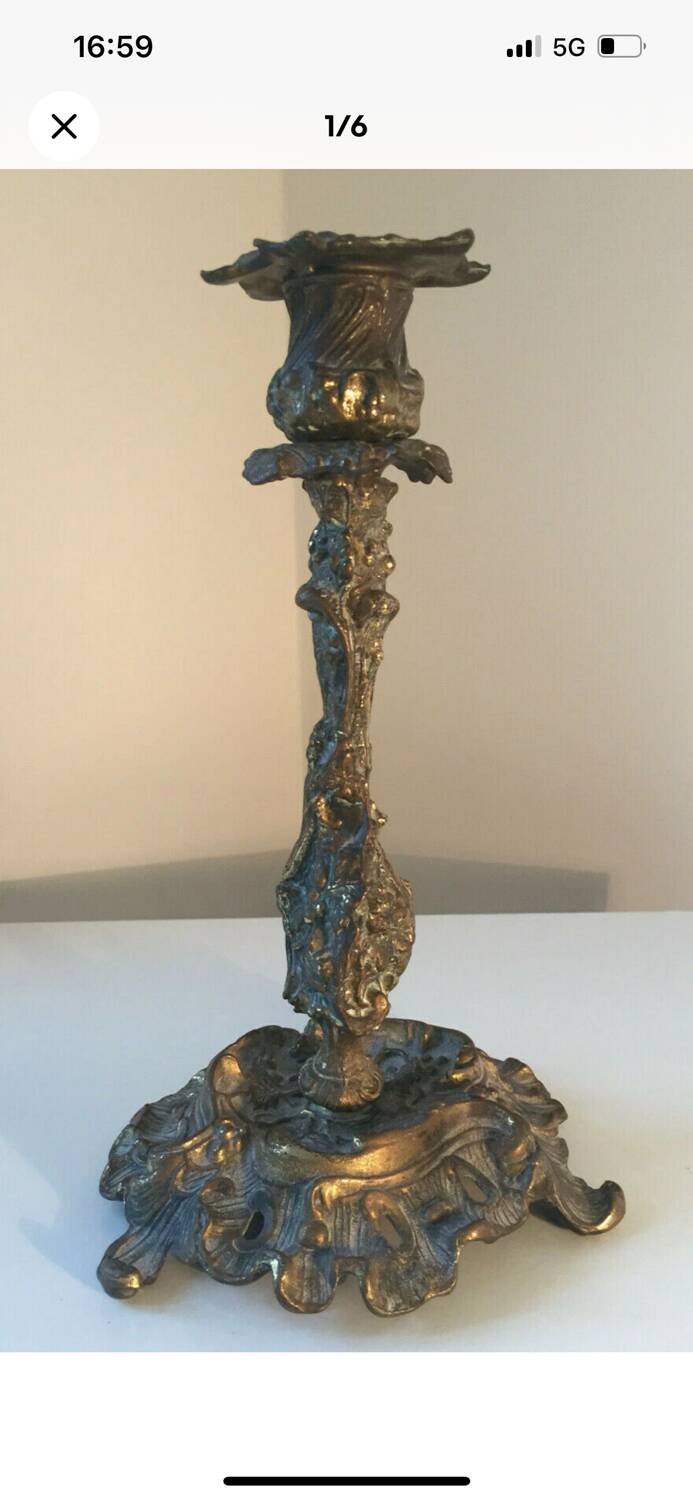 Bougeoir Néo Louis XV bronze vintage
