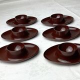Vintage brown plastic shells 6 pieces