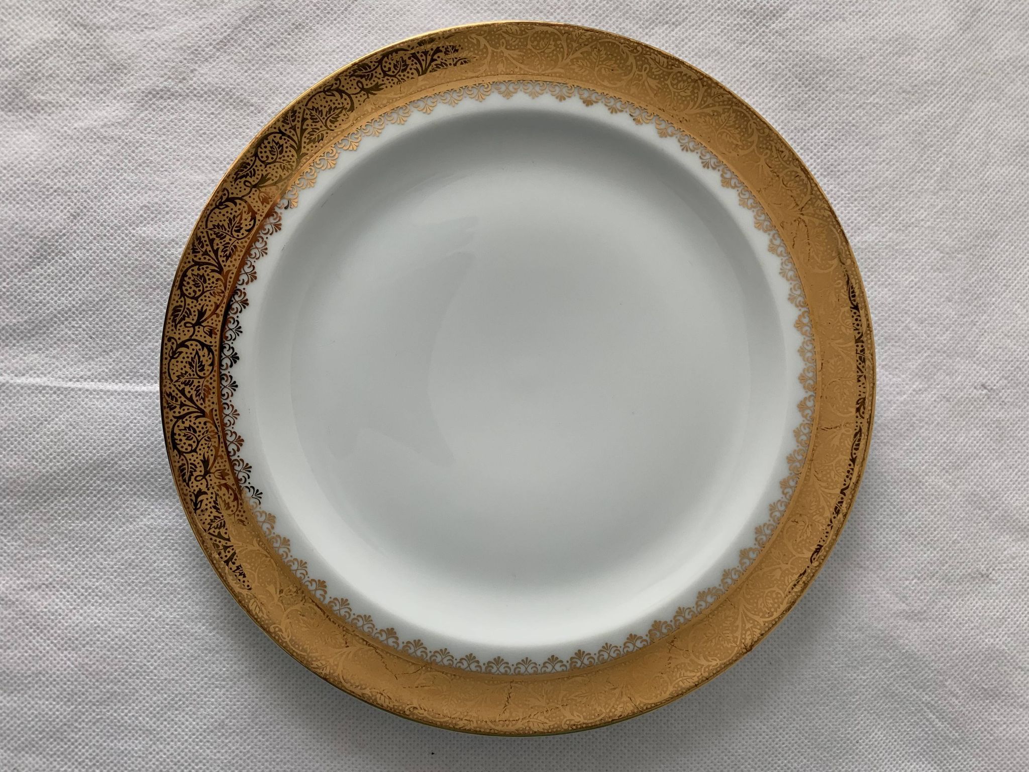Cake service 6 dessert plates and 2 dishes Georges Boyer porcelain Limoges 1950