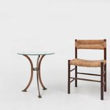 Table d'appoint Hollywood Regency par Belgo Chrom, Belgique vers 1980