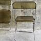 Pair of folding plexiglass and chrome metal chairs - space-age design 1970