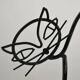 Black Painted Metal Cat Candle Holder by Gunnar Ander for Ystad-Metall, Sweden, 1950s–60s