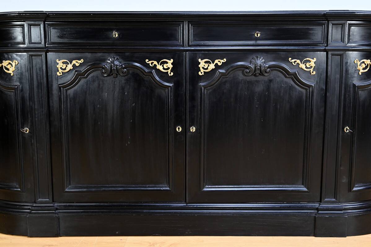Sideboard of Blackened Oak Paneling, Regency style – Late 19th century