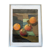 Painting modern still life painting with apples and oranges