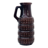 Vase West Germany brown with geometric relief from the 1970s.
