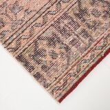Tapis de course vintage turc orange en laine douce 3X12