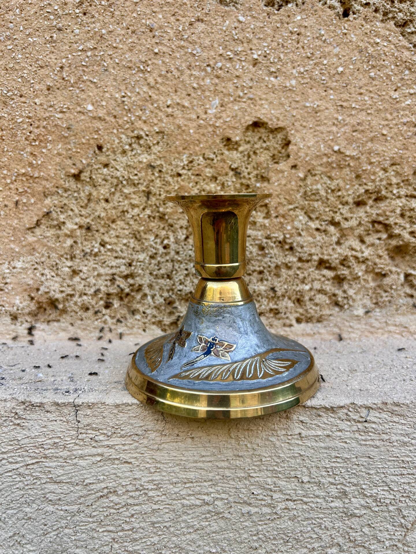 Golden brass candlestick
