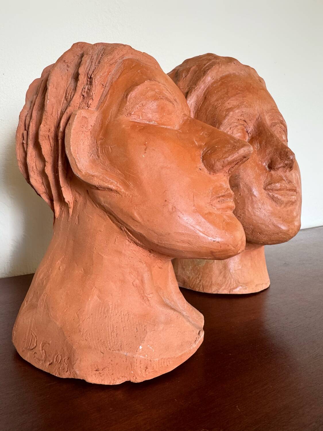 Terracotta head sculptures - 2 pieces