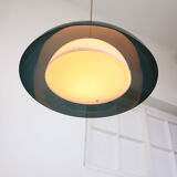 Italian green space age pendant lamp in plexiglass, 70s