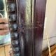Large antique wooden mirror with sculpted pediment in boho style 118x57cm