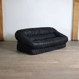 Vintage sofa by De Pas D’Urbino & Lomazzi in black leather for Dall’Oca, 19