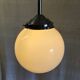 Suspension Art-déco globe opaline - mid. XXeme