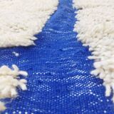 Azilal vintage rug 310x200 cm - Blue geometric patterns