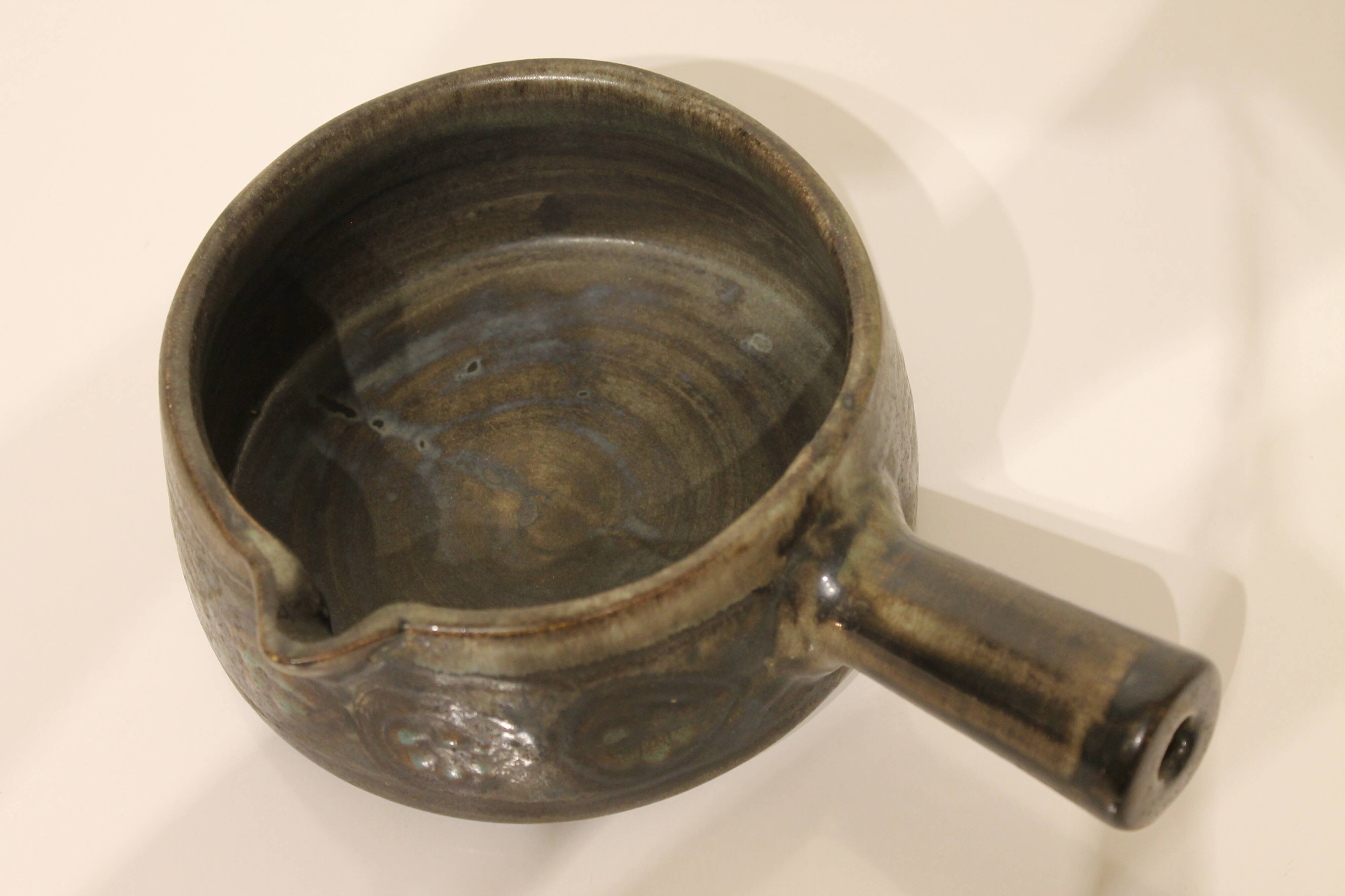 Vintage ceramic skillet by Jean De Lespinasse
