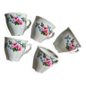 Lot 5 tasses à café porcelaine fleurs vintage