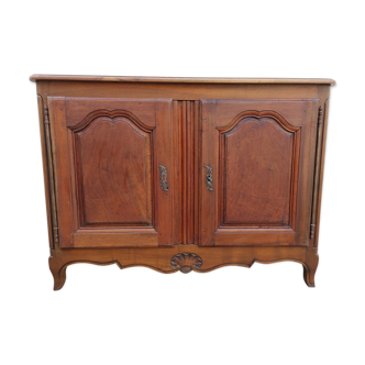 Louis XV style rustic buffet in solid walnut