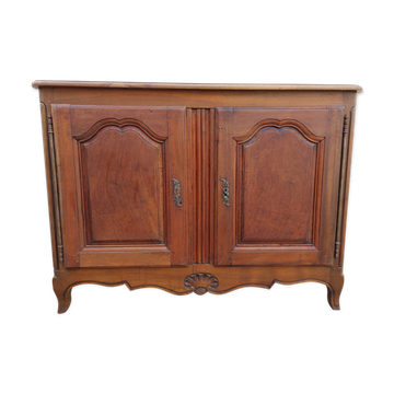 Louis XV style rustic buffet in solid walnut