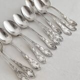 12 small silver-plated metal teaspoons "Cocoa" by Boulenger
