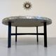 Antique stone and metal coffee table, vintage 70s design