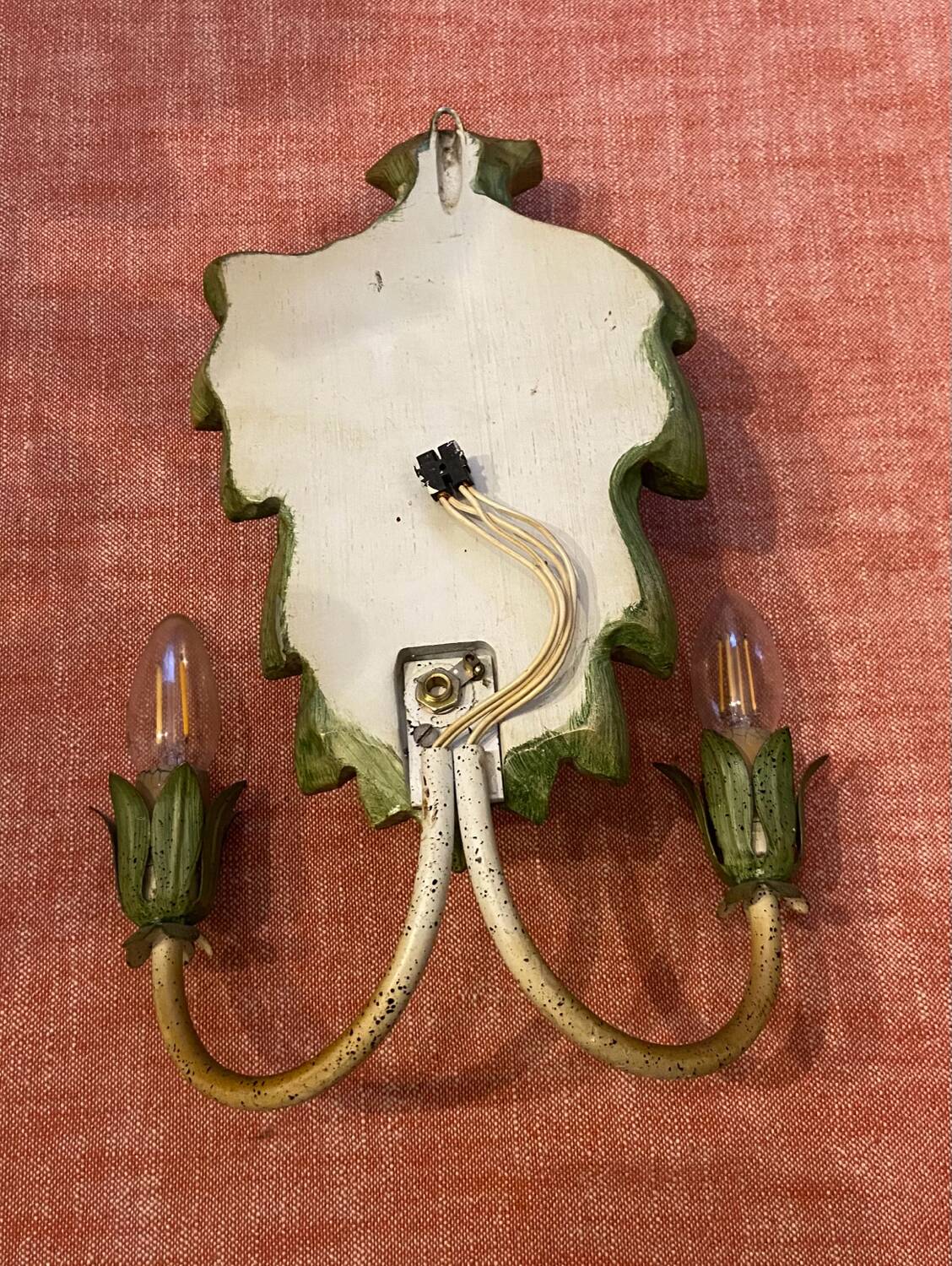 Vintage pear motif wall lamp from the 1970s