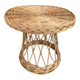 60s rattan bedside table
