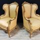 Pair of shepherdess style Louis XV gilded wood XIXth