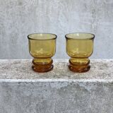 Lot two vintage amber glasses