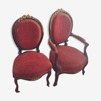 2 armchairs Medallion - Style Louis XVI - Napoleon III – Medallion