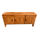 1970s brutalist solid elm sideboard