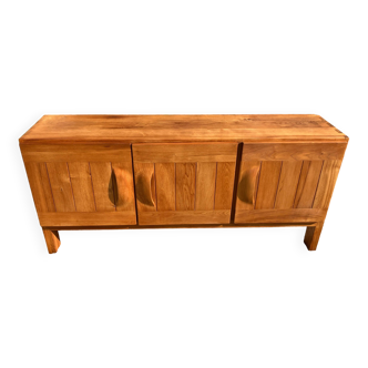 brutalist sideboard in solid elm from the 1970s