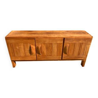 1970s brutalist solid elm sideboard