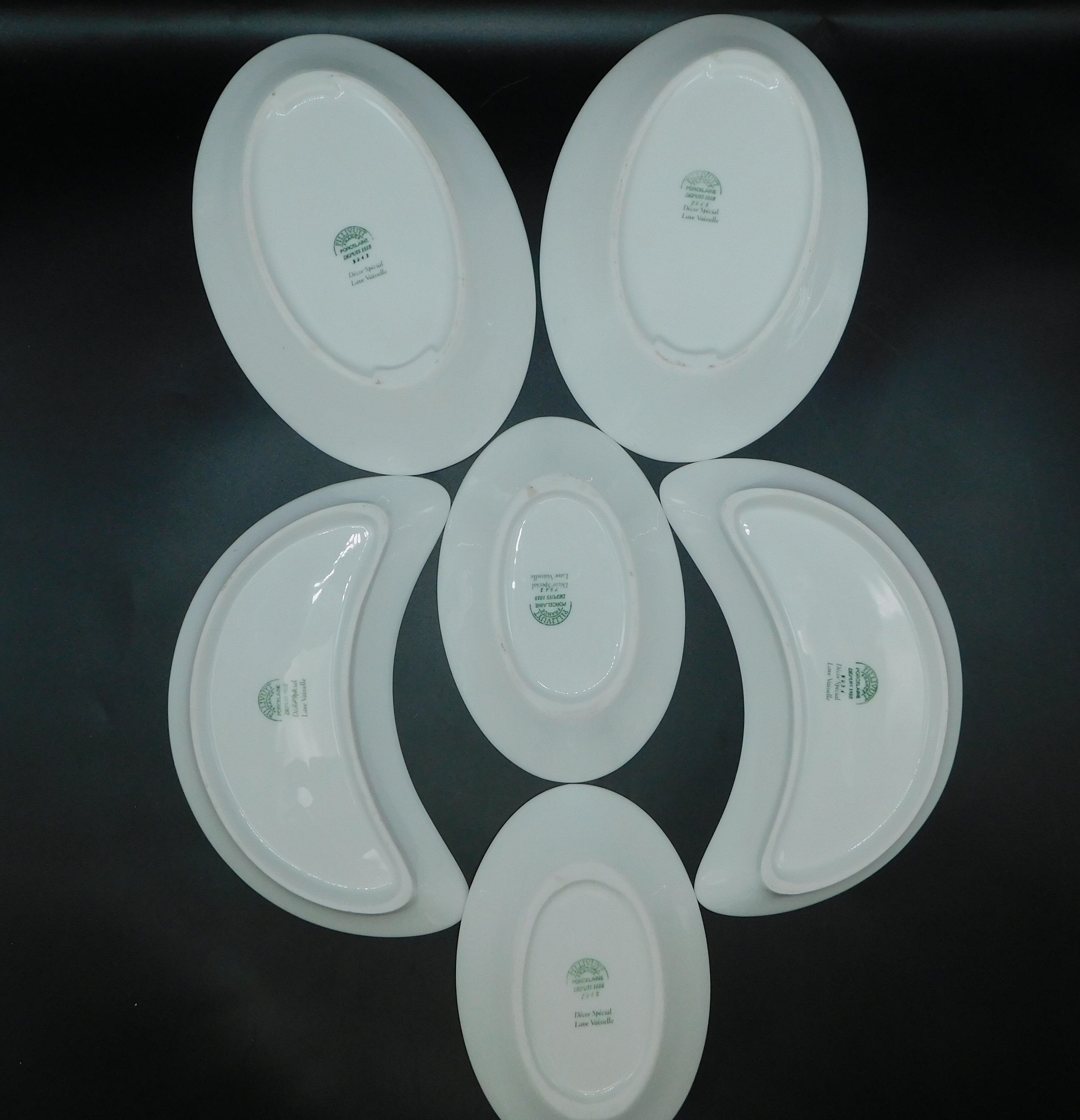 6 Pillivuyt serving dishes decorated with Liserons