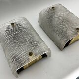 Toni Zuccheri, Mid-Century pair of corteccia Murano glass sconces for Venini. Italy 1960s