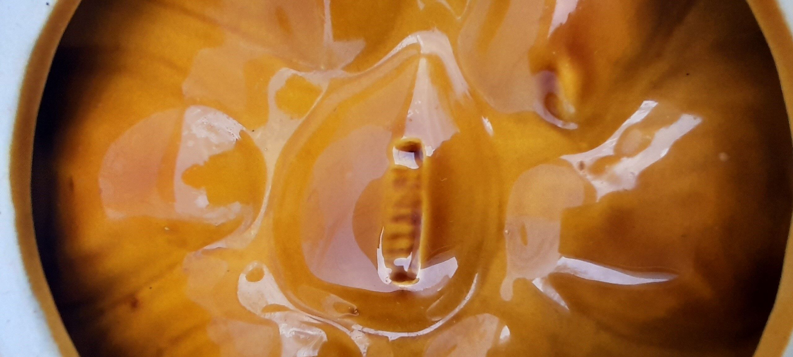 6 oyster plates ceramic slip Vallauris diam 22.5 cm