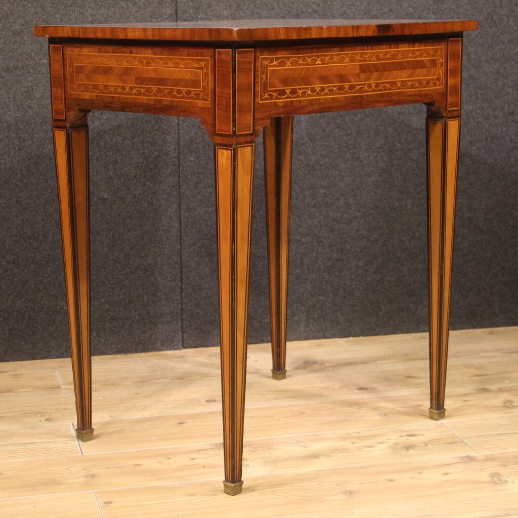 Italian inlaid wood side table
