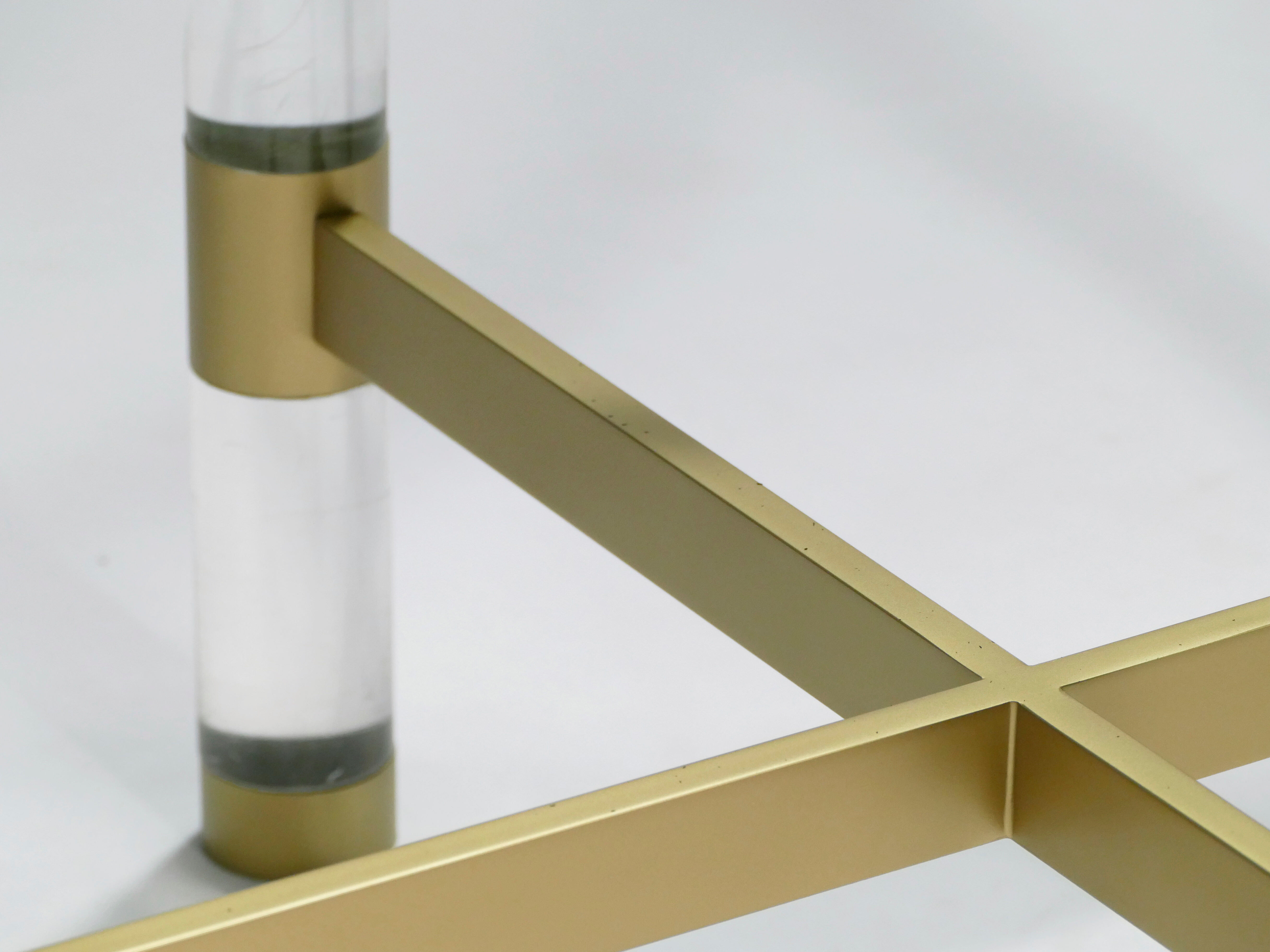 Plexi table Sandro Petti for Metalarte 1970 in brass