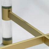 Plexi table Sandro Petti for Metalarte 1970 in brass